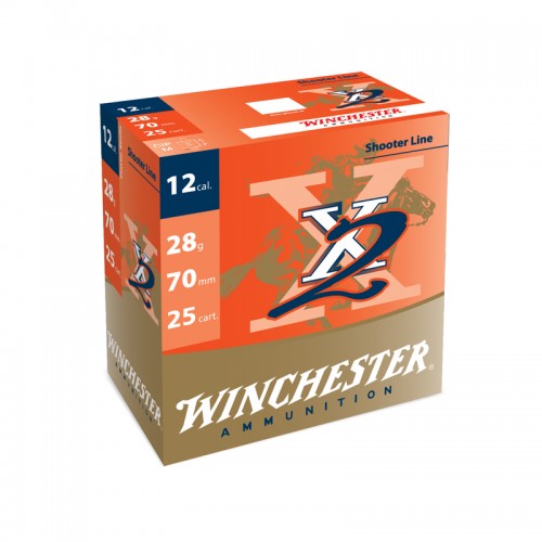 Winchester Schrot Munition X2, 12-70, 28g ,12mm,P8 25 Stk.