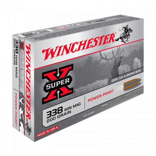 Winchester Bchsen Munition 338WM,Power Point,200gr 20 Stk.