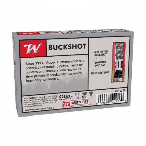 Winchester Schrot Munition Buckshot,Super-X,12-76,15x00BUCK 1000 Stk.