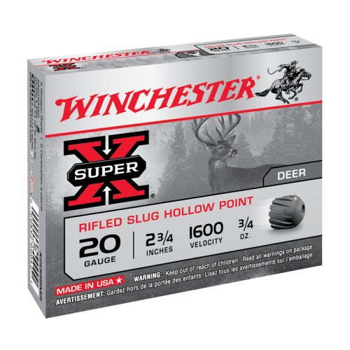 Winchester Schrot Munition Slug,Super-X,Rifled,410-63,6g 5 Stk.