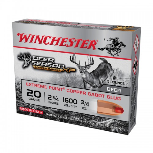 Winchester Schrot Munition Slug, Deer Season Lead Free, 20-70, 70mm, 21g 5 Stk.