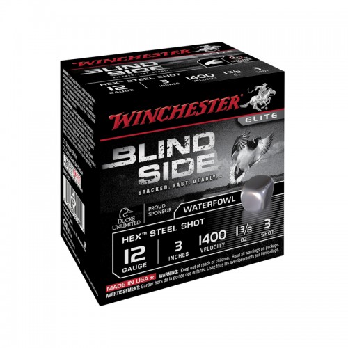 Winchester Schrot Munition Steel,Blind Side, 12-76, 39g, P3 25 Stk.