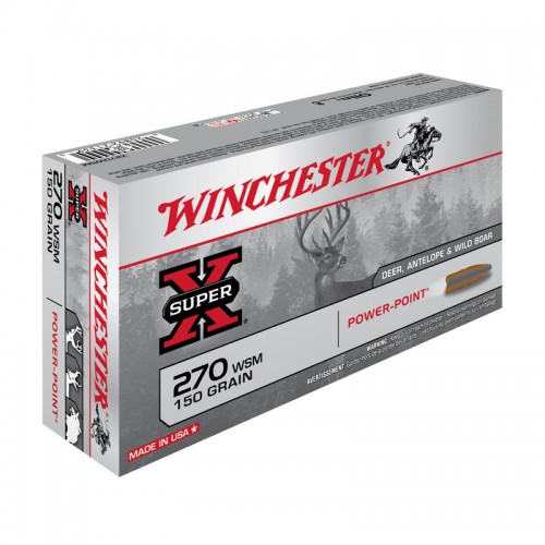 Winchester Bchsen Munition 270WSM,Power Point,150gr 20 Stk.