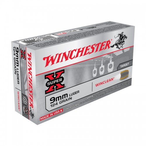 Winchester Pistolen Munition 9mmLuger,Winclean,124gr,BEB 50 Stk.