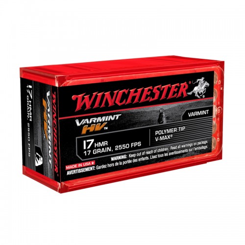 Winchester Pistolen Munition Randfeuer 17 HMR ,Varmint HV,17gr,V-MAX, 50 Stk.