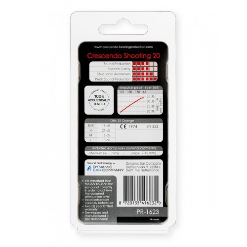 Crescendo Geh�rschutz, Wiederverwendbar - Shooting 20
