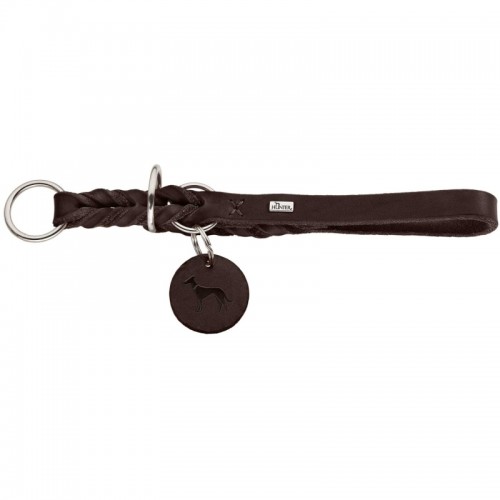 Hunter Dressurhalsung Solid Education Leder/Dunkelbraun 45-50/M-L