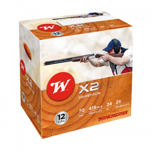 Winchester Schrot Munition X2, 12-70, 24g ,12mm,P8 25 Stk.