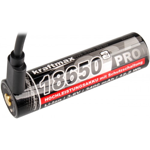 Kraftmax Pro Li-Ion Akku Typ 18650 3,6V/ 3400mAh mit...