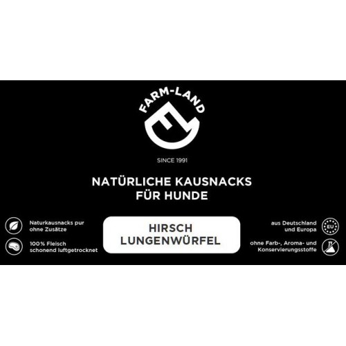 Farm-Land Hundesnack Hirsch-Lungenwrfel 100g