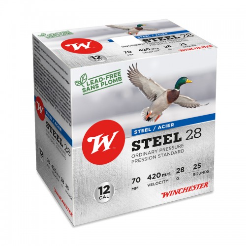 Winchester Schrot Munition Steel 28, 12-70, 28g P4 25 Stk.