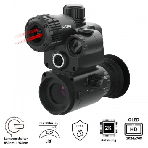 Sytong HT-99 LRF Nachtsichtgert / IR-Strahler umschaltbar 850nm + 940nm / 2K Sensor / 16mm Linse