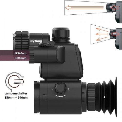 Sytong HT-99 LRF Nachtsichtgert / IR-Strahler umschaltbar 850nm + 940nm / 2K Sensor / 16mm Linse