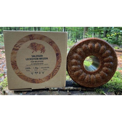 Wildlutscher Leckstein salziger Weizen mit gemahlenen Weizen