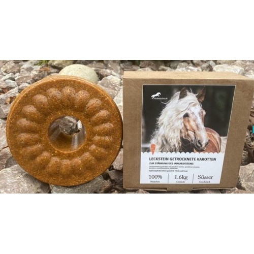 Wildlutscher Leckstein für Pferde und Ponys Getrocknete Karotten 1,6 kg