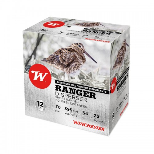 Winchester Schrot Munition Ranger Disperser, 12-70 ,34g,12mm,P4 1000 Stk.